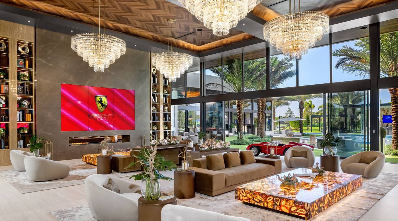 This $55 Million South Florida Mansion Has A Ferrari Testa Rossa Parked in the Living Room