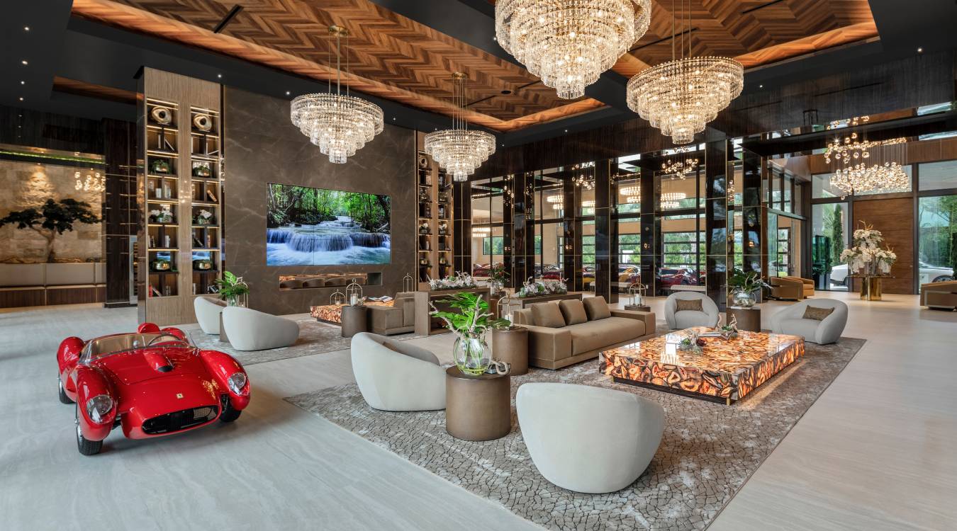 This $55 Million South Florida Mansion Has A Ferrari Testa Rossa Parked in the Living Room