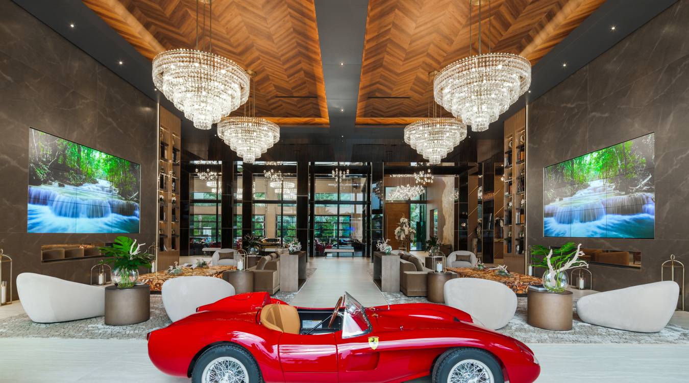This $55 Million South Florida Mansion Has A Ferrari Testa Rossa Parked in the Living Room